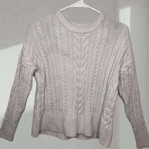 Philosophy Cable Knit Sweater – Light Gray (Women’s Medium)